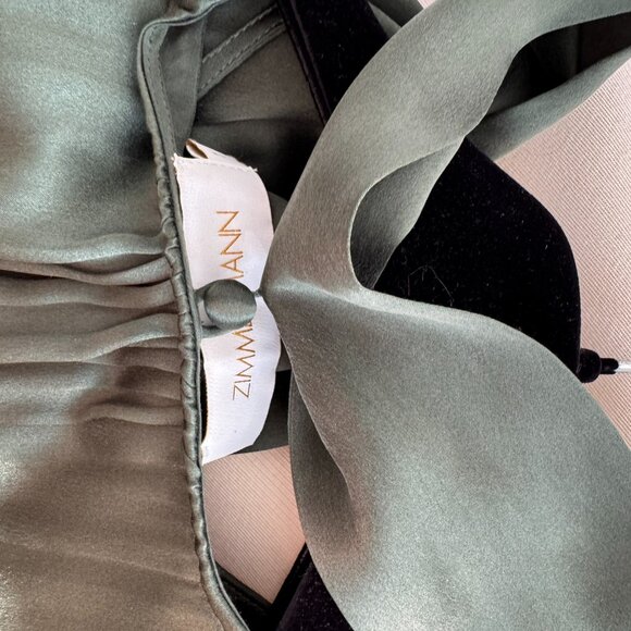 Zimmermann "Espionage" Tiered Satin Dress in Green, size "1" (Small) - Picture 13 of 16